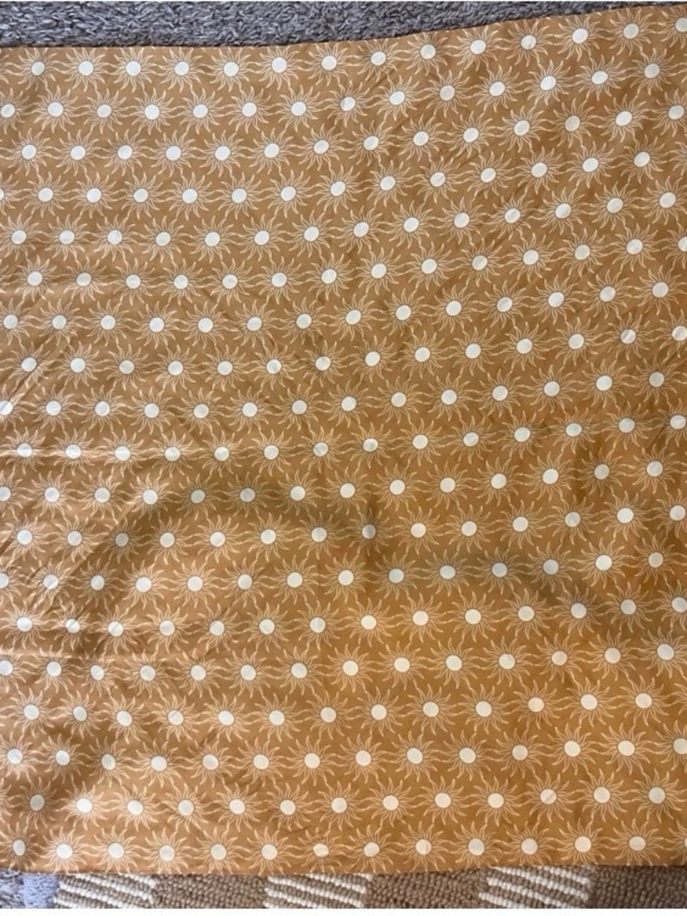 Sunburst Polka Dot Silk Fabric - Mustard & Cream